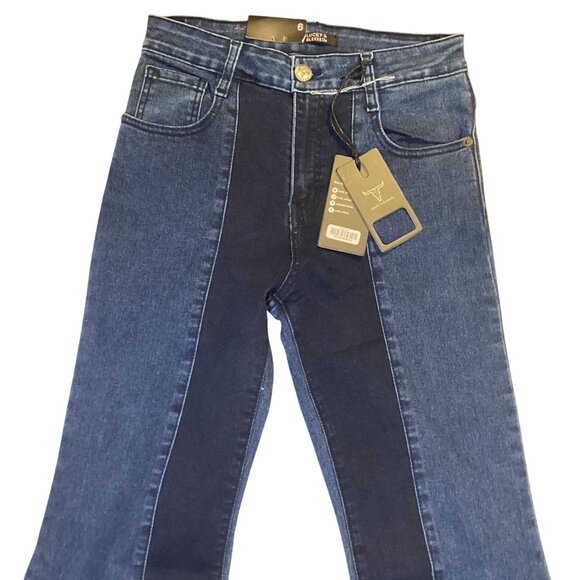 Lucky & Blessed Women's Super Bell Bottoms Blue Jeans Size 6-26X34 Brand New Tag - Picture 3 of 6